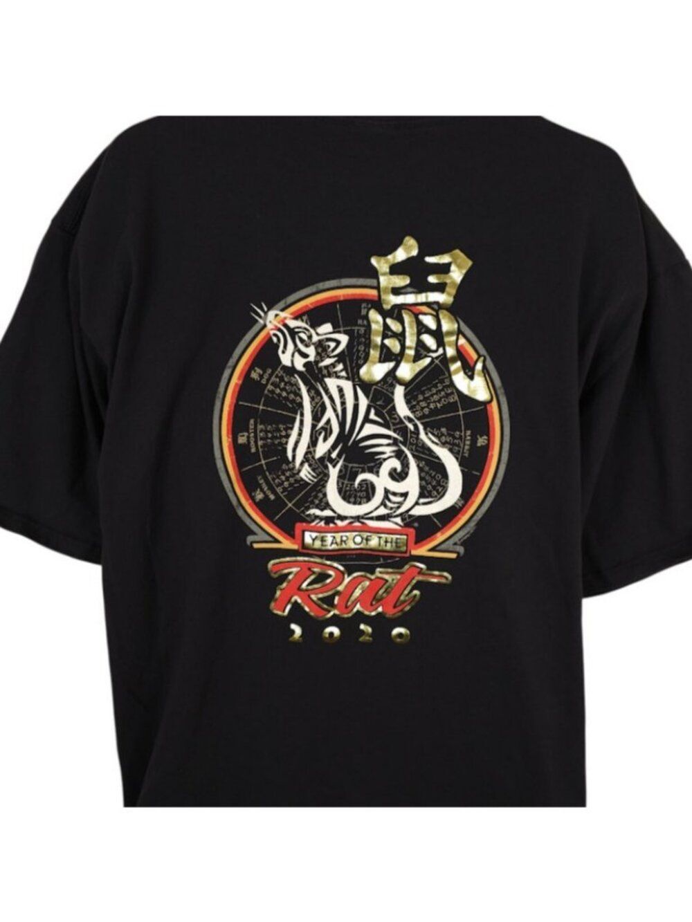 Year Of The Rat T Shirt Mens Size 2XL Black 2020 Chinese Zodiac Crazy Shirts
